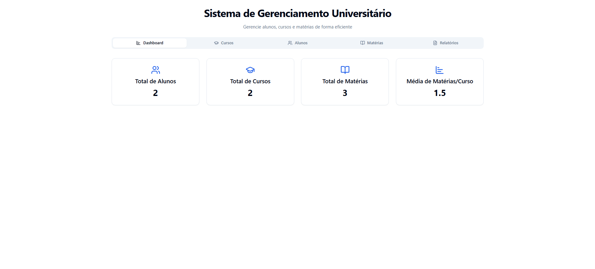 Projeto Sistema de Gerenciamento Universitario